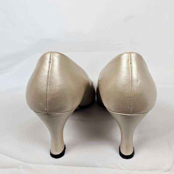 Worthington Soft Collection Jill 2.5" Heels 8.5M Cream Gold Business Casual Shoe - Picture 10 of 16